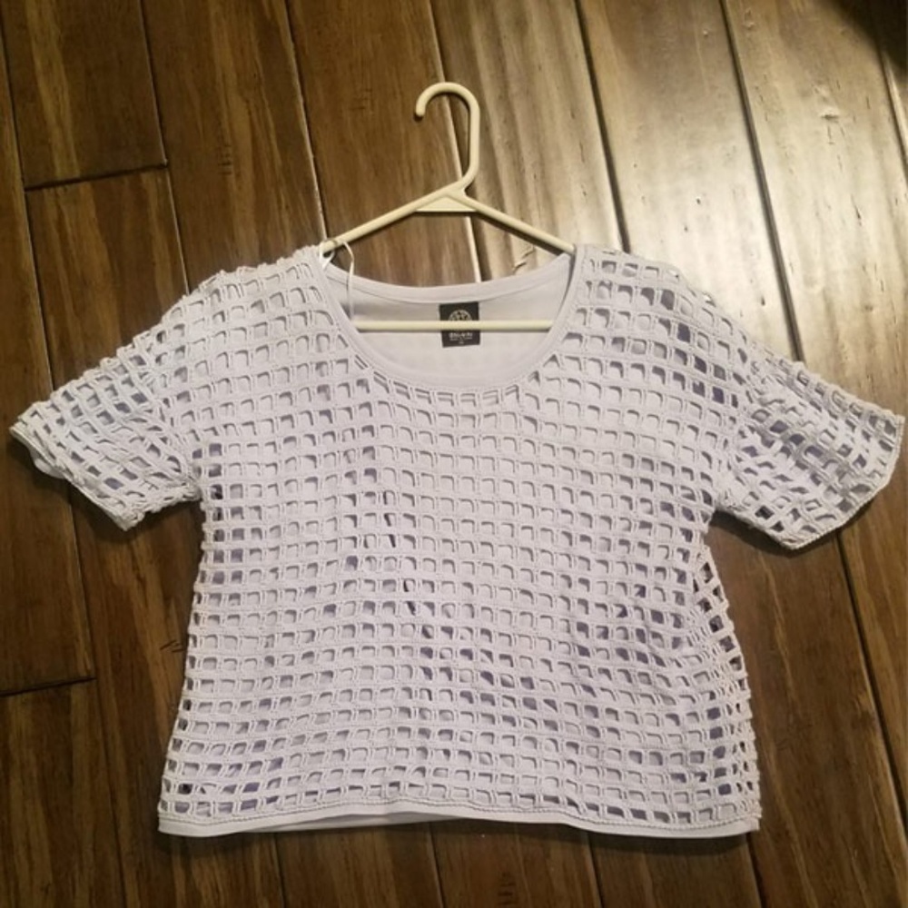 Lavender Crop Top Woven Detail - Medium